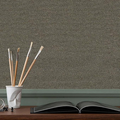SHUFA Blended Brown Cotton-Like Textured Grasscloth Wallpaper Matte Thick Real - Image 4