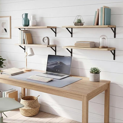 YGEOMER Floating Shelves for Wall, 23in Light Carbonized Brown Wall Shelves for - Image 5
