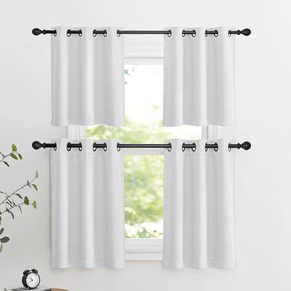NICETOWN Faux Linen Valances, Short Cafe Curtains Kitchen Tiers, Room Darkening - Image 7