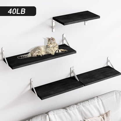 YGEOMER Floating Shelves for Wall, Different Sizes Black Wall Shelves for - Image 4