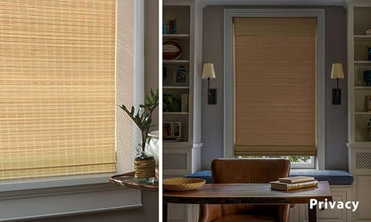 LazBlinds No Tools No Drill Cordless Bamboo Roman Shades, Privacy Window - Image 5