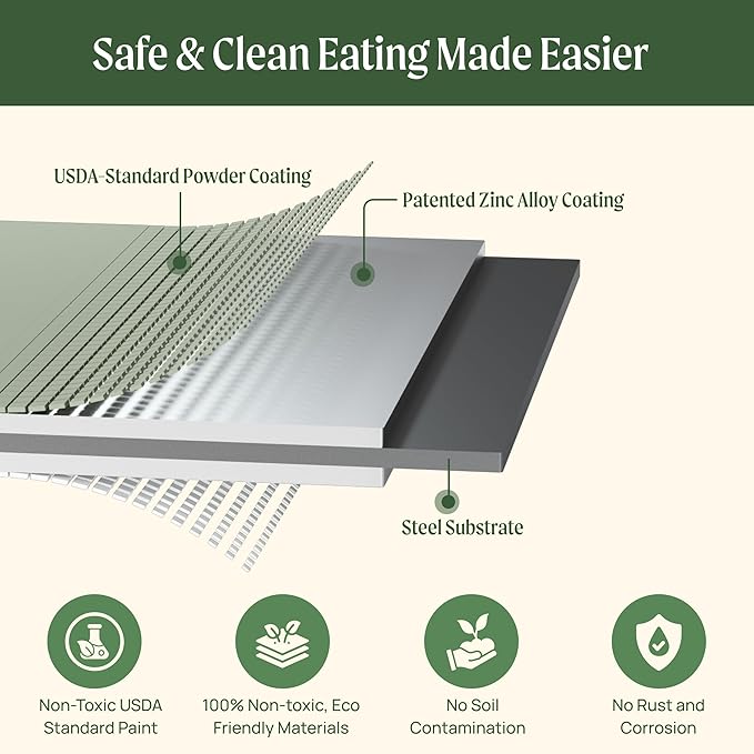 Vego garden 32" Extra Tall Raised Garden Bed Kits, 9 in 1 Modular Raised Planter Box for Vegetables Flowers Fruits Oval Metal Raised Garden Bed- Olive Green