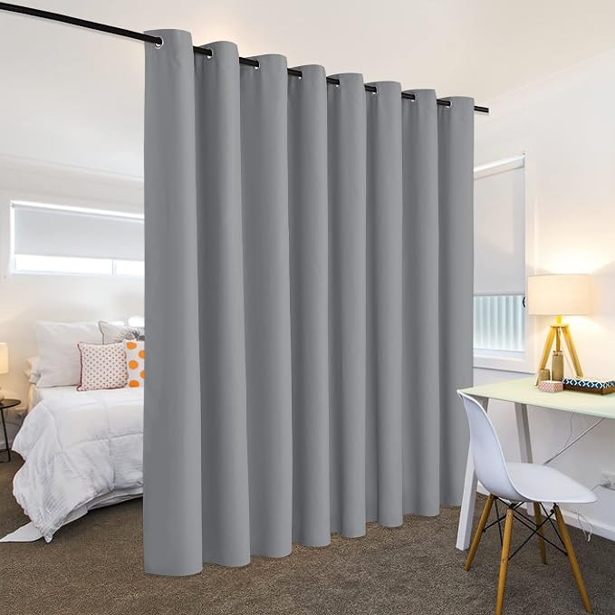 RYB HOME Room Divider Curtains Blackout, Total Privacy Curtains Screen Partition - Image 3