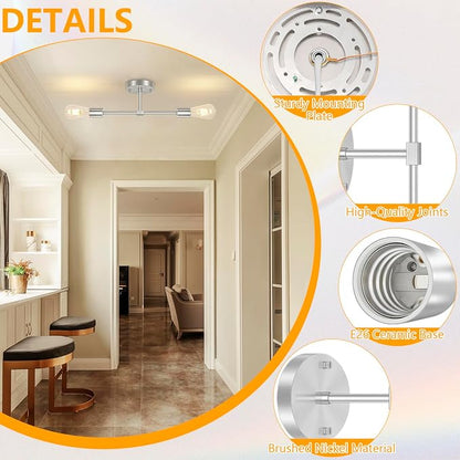 FadimiKoo 2-Light Brushed Nickel Vanity Lights - Image 4