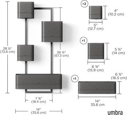 Umbra Cubiko Wall Planter with 4 Lightweight and Durable Pots - Image 3