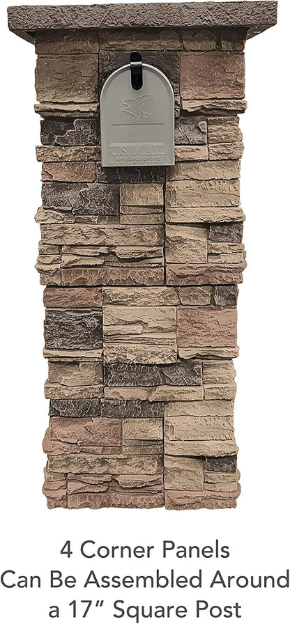 GenStone Faux Stacked Stone 90 Degree Outside Corner Panel 22.5" x 12" in - Image 2