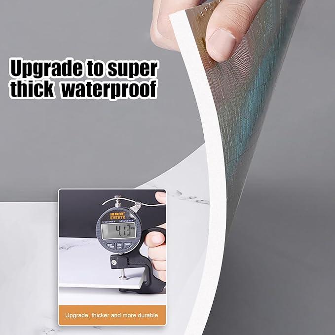 22pcs Thick Marble Peel and Stick Waterproof Wall Panels, Heat-Resistant - Image 6