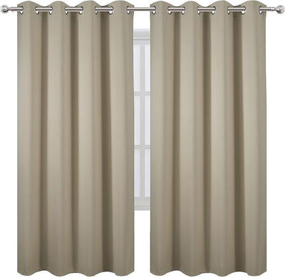 LEMOMO Beige Thermal Blackout Curtains/52 x 72 Inch/Set of 2 Panels Room - Image 2