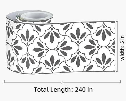 FLFK Wallpaper Border Black and White Patterns Peel and Stick Wall Border Self - Image 2