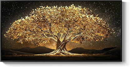 Large Framed Black and Gold Tree of Life Wall Art, Modern Luxury Tree Painting - Image 8