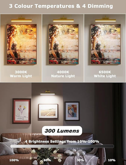Picture Light Battery Operated, 13in Wireless Art Light - Image 2