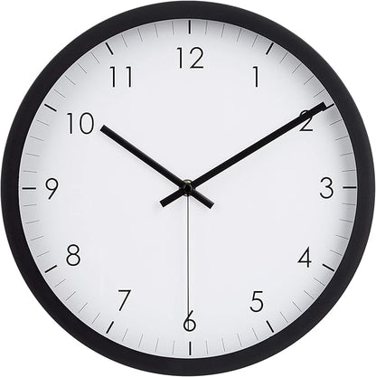 Amazon Basics Classic 12" Round Wall Clock, Silent Non Ticking, Battery Operated by AmazonBasics