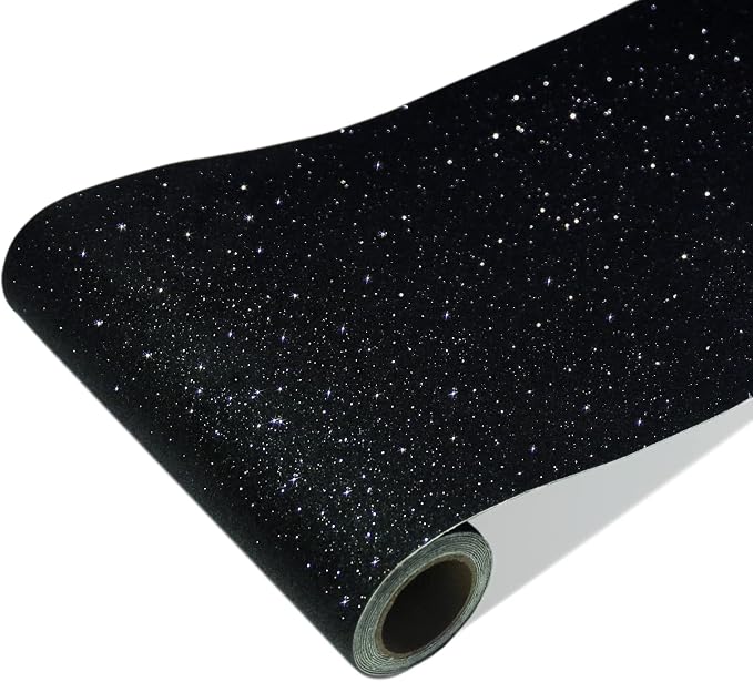 CRE8TIVE Black Glitter Wallpaper Border Peel and Stick Wall Border Sparkle by CRE8TIVE