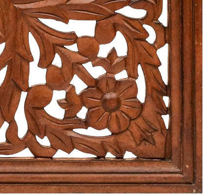 Homebia Designs Handmade Carved Wooden Wall Hanging Plaque 24x24 Inch Elegant - Image 7