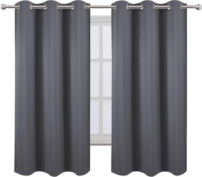 LEMOMO Grey Thermal Blackout Curtains/42 x 63 Inch/Set of 2 Panels Room - Image 2