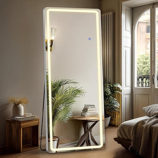 DUMOS LED Full Length Floor Mirror, 3 Color Lighting, Hanging or Leaning by DumosLifestyle