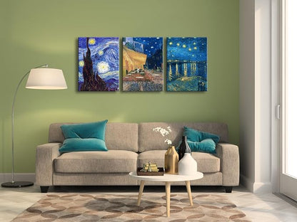 Wieco Art 3 Panels Canvas Prints of Vincent Van Gogh Paintings Reproduction - Image 4
