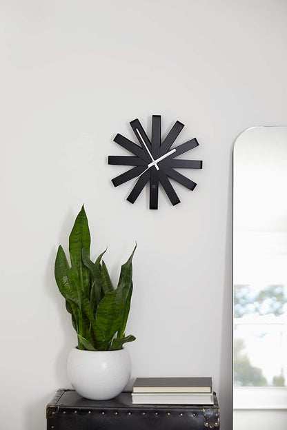 Umbra Ribbon Modern 12" Wall Clock, Silent Non Ticking Battery Operated Quartz - Image 10