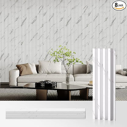 OUZUGIE WPC Acoustic Slat Wall Paneling, Living Room, TV Background, Study Room by OUZUGIE