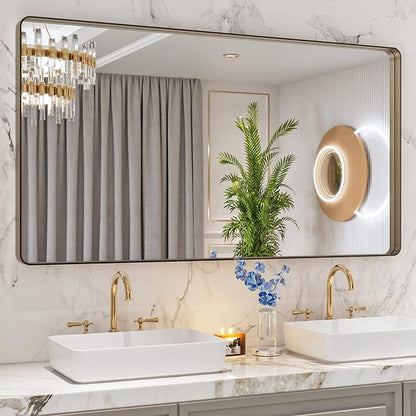 LOAAO 55”X30” Bronze Bathroom Mirrors - Image 8