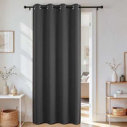 Joydeco Blackout Door Curtain for Doorway Privacy 84 Inches Long, Grommet by JOYDECO