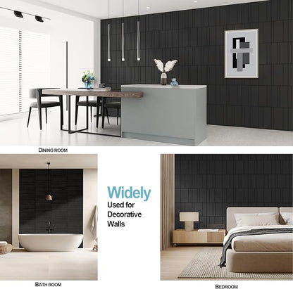Acoustic Wall Panels – 8 Pack 31.75"x15.75" Thick Black Striped Groove Sound - Image 9
