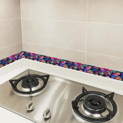 HOMETITUTE Wallpaper Border Peel and Stick Wall Border Tropical Parrot Theme - Image 5