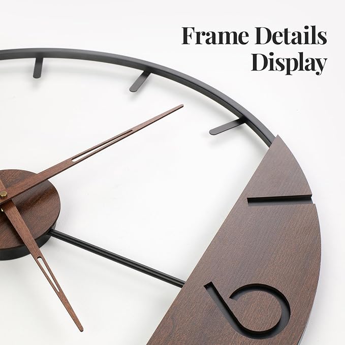 Large Wall Clock 30 Inch, Modern Farmhouse Wall Clock Battery Operated - Image 4