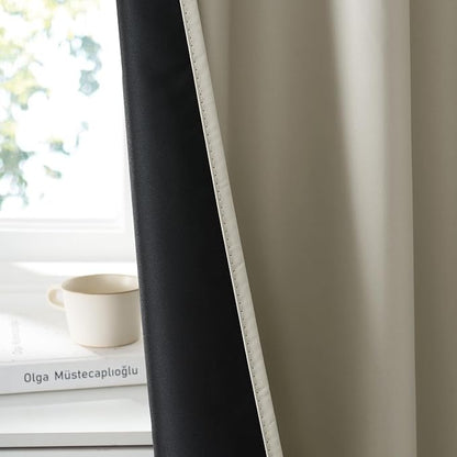 RYB HOME Bedroom Blackout Curtains 63 inches Long, 100% Blackout Thermal - Image 3