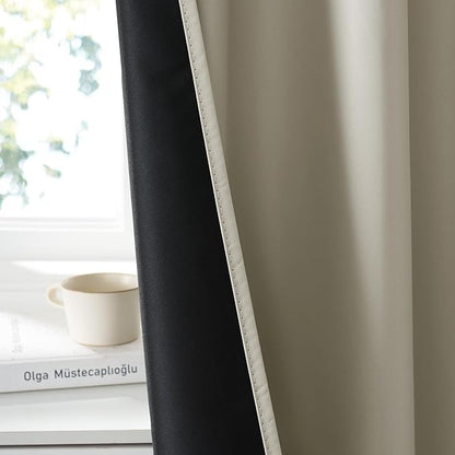 RYB HOME Bedroom Blackout Curtains 72 inches Long, 100% Blackout Thermal - Image 3