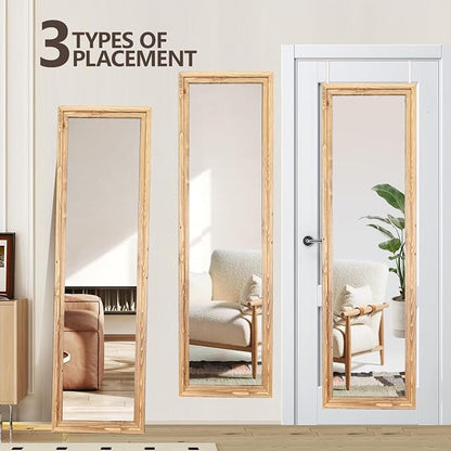 50"x16" Door Mirror, Rustic Full Length Mirror, Over The Door Hanging Mirrors - Image 4