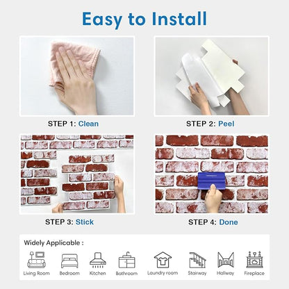 COMSTICKC 3D Faux Brick Wall Panels Peel and Stick, Not Real Brick, Small Size - Image 8