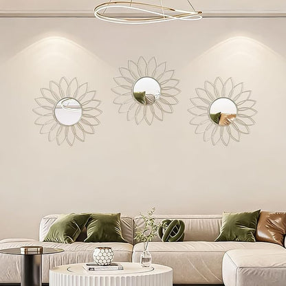 3 Pack Metal Mirrors for Wall Sunburst Wall Mirrors Home Décor Decorative - Image 6
