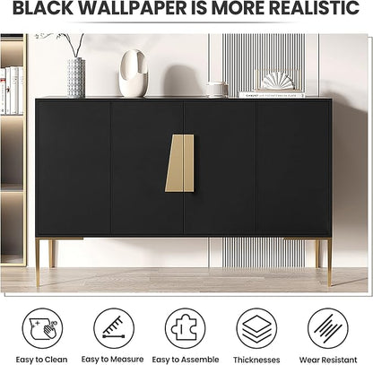 practicalWs Peel and Stick Wallpaper 15.7" x 118" Black Contact Paper - Image 4