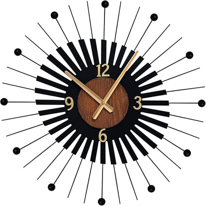 22 Inch Modern Sunburst Wall Clock Battery Operated, Silent Quartz Movement - Image 8