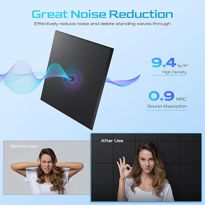 18 Pack Acoustic Panels for Walls, Sound Absorbing Foam Panels for Home & - Image 3