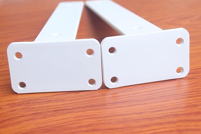 8 Pack - 10 inch White Hidden L Shelf Bracket Iron Floating Shelf Brackets - Image 3