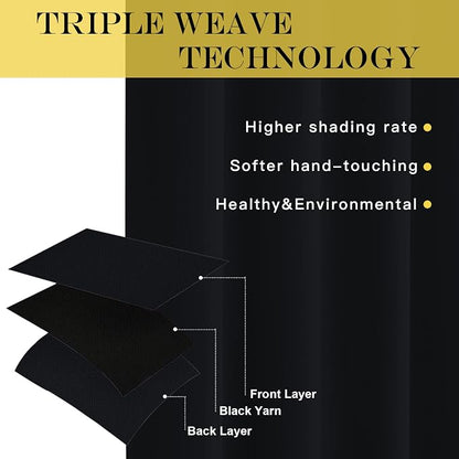 NICETOWN Black Out 132 inch Curtain - Image 4