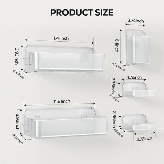 Nieifi Adhesive Wall Shelf, Shower Shelves 5 Pack - Image 2