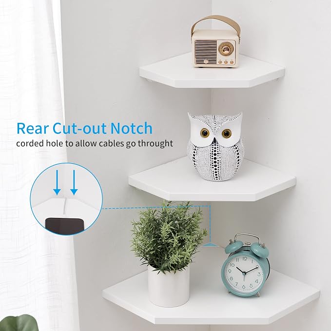 Corner Floating Shelves, Solid Oak Wood Floating Shelves Wall Mount Shelf - Image 3