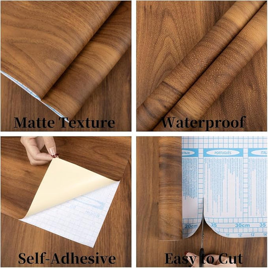 Decoroom Wood Grain Contact Paper WithTools Peel and Stick, Vintage Thicken - Image 2