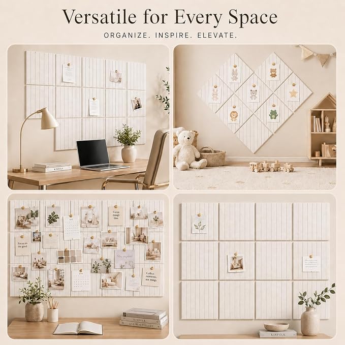 Large Cork Boards for Walls – 36" x 24" Self Adhesive Felt Wall Tiles - Image 6