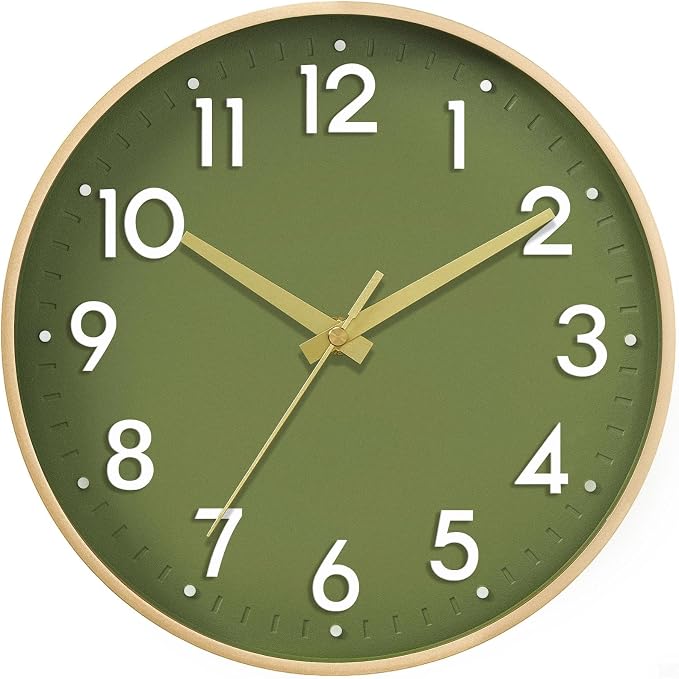 Mosewa Wall Clock 10 Inch, Battery Operated Silent Non-Ticking Modern Analog by MOSEWAWALLCLOCK