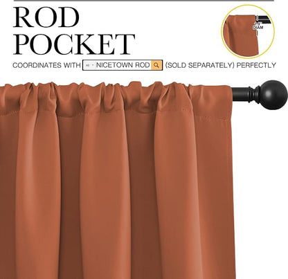 NICETOWN 2 Panels Blackout Curtains, Rod Pocket Thermal Insulated Drapess - Image 2