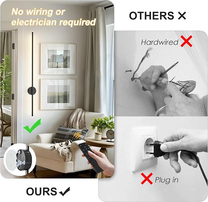 Battery Operated Modern Wall Sconces Set of Two, Rechargeable Wireless Wall - Image 2
