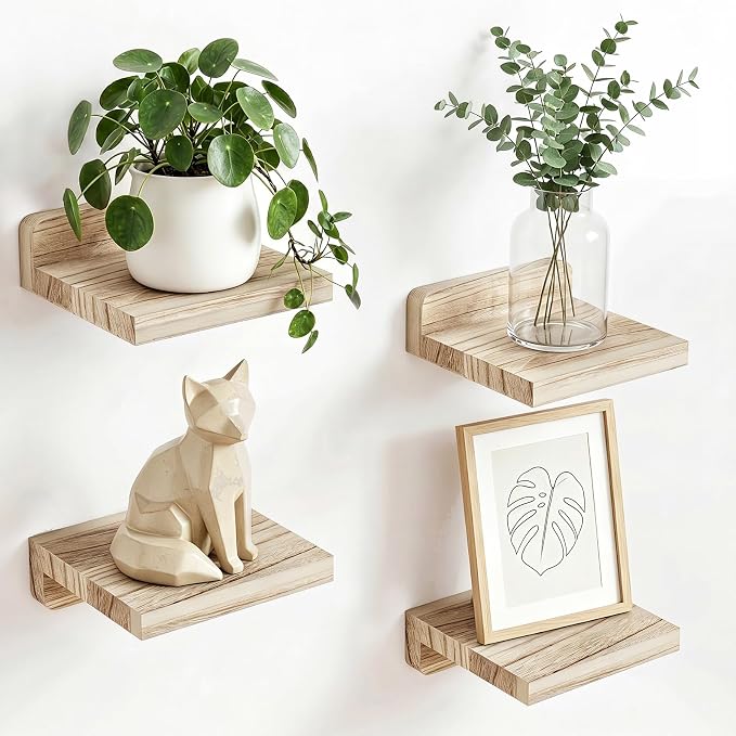 Fixwal Floating Shelves for Wall, Rustic Wood Small Wall Mounted Shelves for by Fixwal