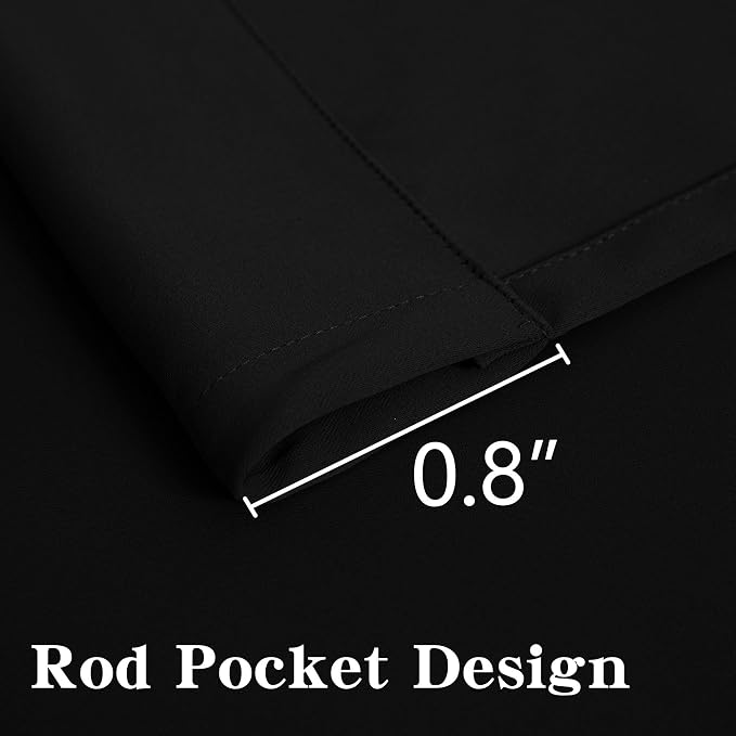 IGEMAEVE Black Blackout Curtains 72 Inch Length 2 Panels Set, Rod Pocket Energy - Image 7