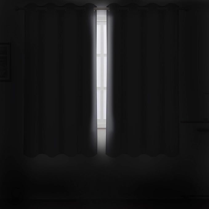 LEMOMO Grey Thermal Blackout Curtains/52 x 72 Inch/Set of 2 Panels Room - Image 3