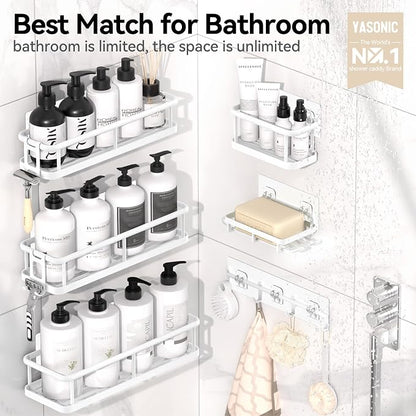 YASONIC Shower Caddy, 6 Pack Large Capacity shower organizer - Image 2