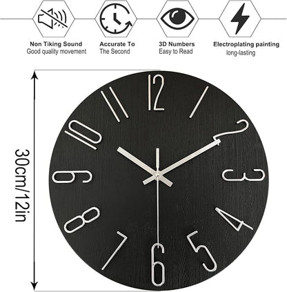 AIRUIFU Wall Clock 12 Inch Silent Non-Ticking Modern Clocks Battery Operated - Image 4